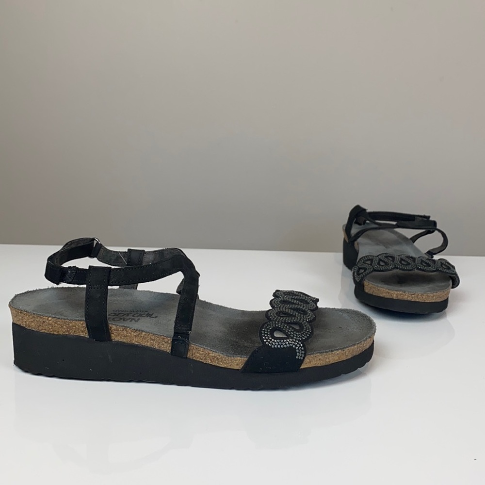 Naot Black Cork Sandals